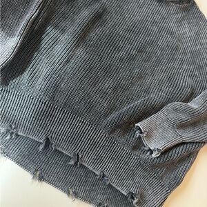 Young, Fabulous & Broke Distressed Gray Sweater